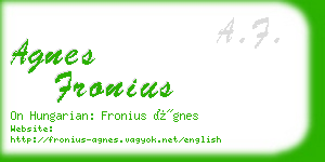 agnes fronius business card